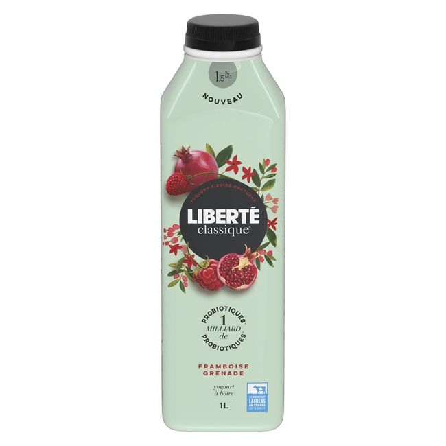 Classique 1.5 Percent Milk Fat Raspberry Pomegranate Drinkable Yogurt