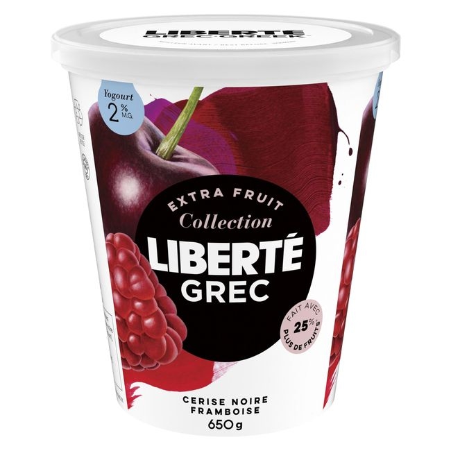 2 Percent Milk Fat Extra Fruit Black Cherry Raspberry Greek Yogurt