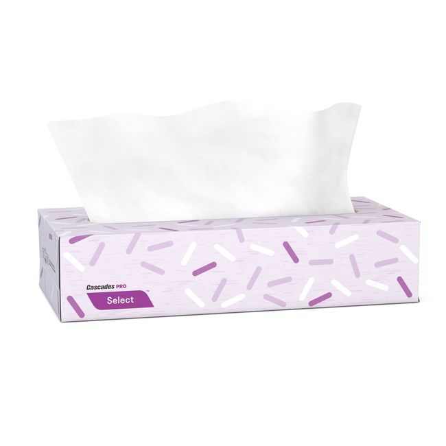 PRO Select White 2 Ply Flat Box Facial Tissue