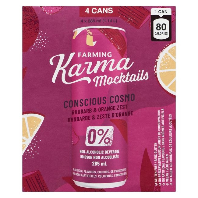 Rhubarb and Orange Zest Conscious Cosmo Mocktails