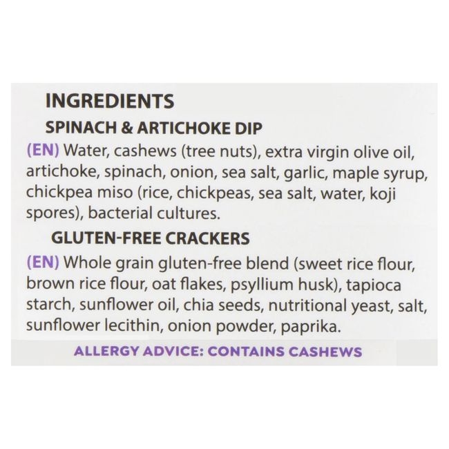 Spinach and Artichoke Cashew Dip N Cracker