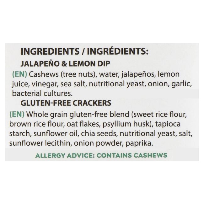 Jalapeno and Lemon Cashew Dip N Cracker