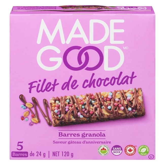 Organic Birthday Cake Chocolate Drizzled Granola Bar