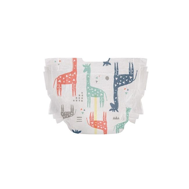 Clean Conscious Multi Color Giraffe Size 0 NB Diaper