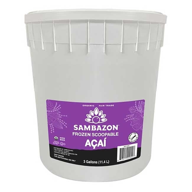 Sambazon Scoopable Organic Acai Berry Sorbet, 3 Gal Tub