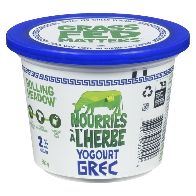Plain Grass Fed 2 Percent Milk Fat Greek Yogurt