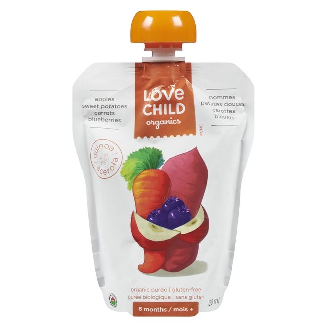 Organic Apples Sweet Potatoes Carrots Blueberries Fruit Puree