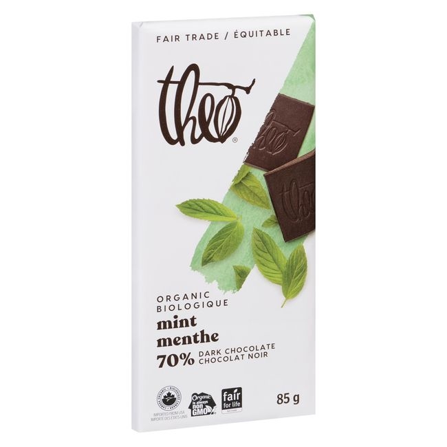 Organic Mint 70 Percent Dark Chocolate Bar