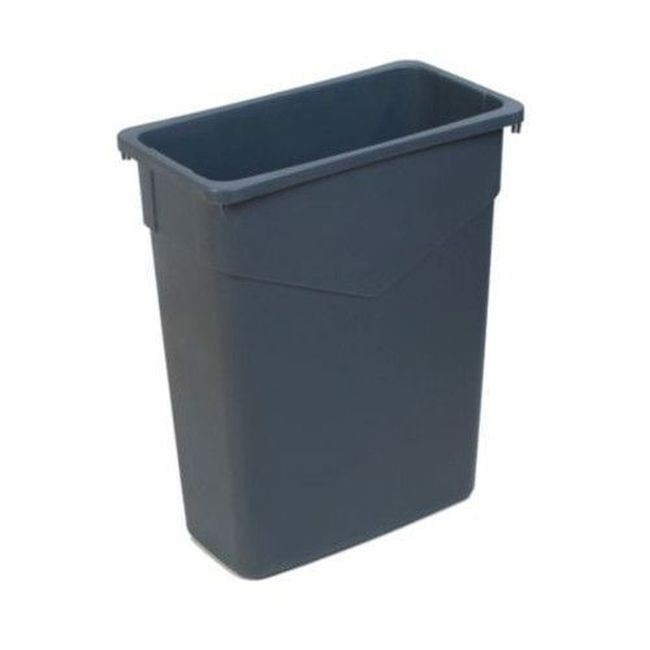 34201523 Trimline Gray Polyethylene Rectangle Trash Can, 15 gal Capacity