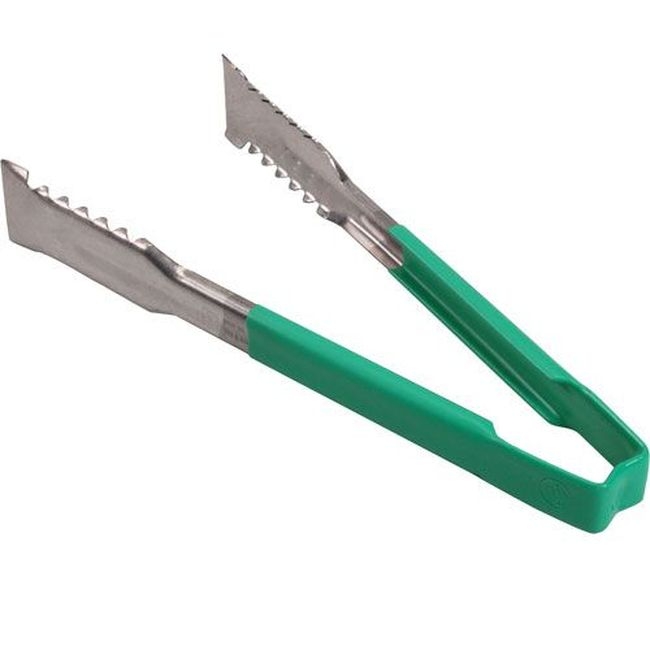 4790970 Stainless Steel One Piece Tong with Versagrip Ends And Green Kool-touch Handle, 9.5 in Length