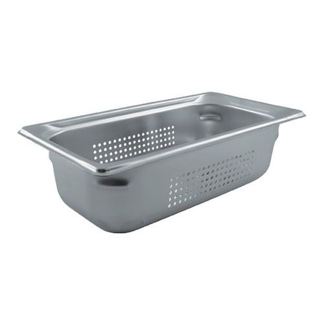 90343 Super Pan 3 Stainless Steel Third Size Perforated Steam Table Pan, 4 in Deep