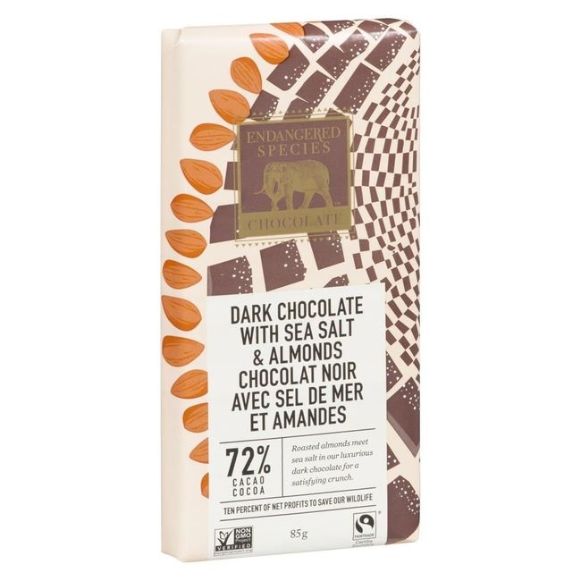 72 Percent Cocoa Dark Chocolate with Sea Salt and Almonds Bar
