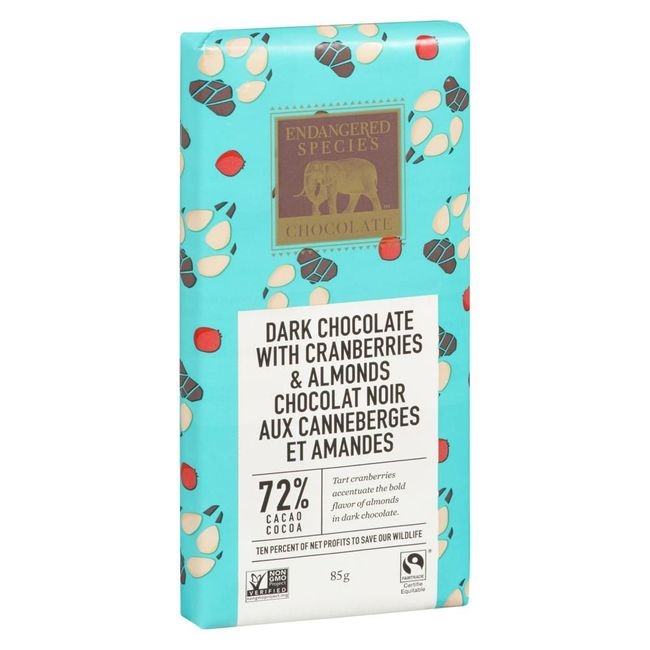 70 Percent Cocoa Dark Chocolate with Cranberries and Almonds Bar