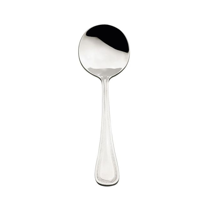 Browne Contour 18/0 Stainless Steel Mirror Finish Round Soup Spoon, 7.1 In -- 12 Per Case