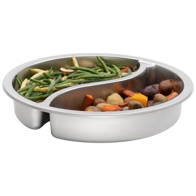 Stainless Steel Ying Yang Round Divided Food Pan