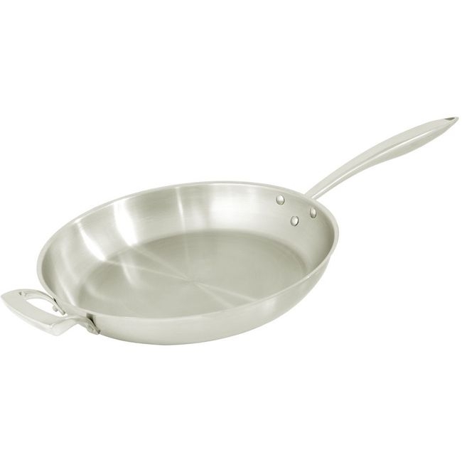Thermalloy Stainless Steel Deluxe Fry Pan with Helper Handle