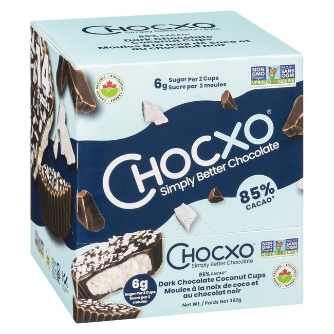 Organic 85 Percent Cacao Dark Chocolate Coconut Cups