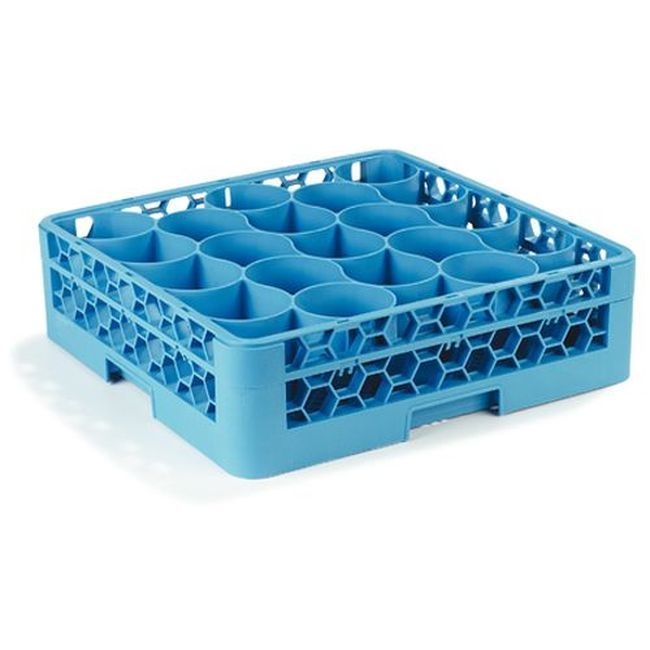 RW2014 Opticlean Newave Polypropylene Blue 20 Compartment Glass Rack with Integrated Extender, 19.88 X 19.88 X 5.5 in