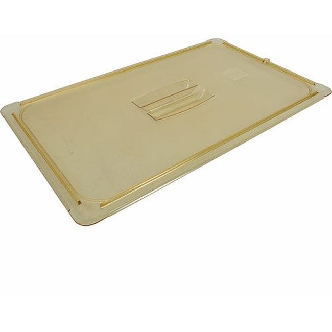 10410U13 StorPlus Amber High Heat Plastic Handled Universal Full-Size Food Pan Lid Only