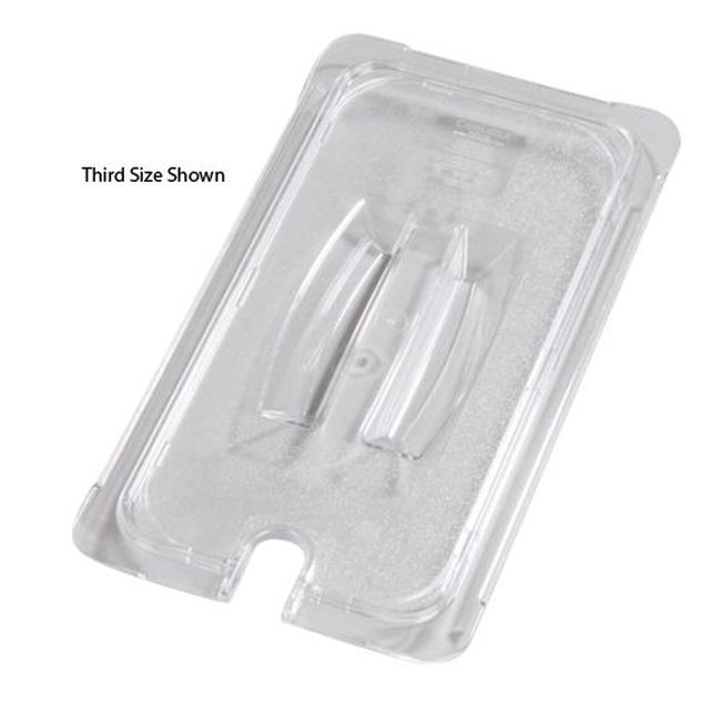 10271U07 Storplus Clear Polycarbonate Notched Handled Universal Third Size Pan Cover Only