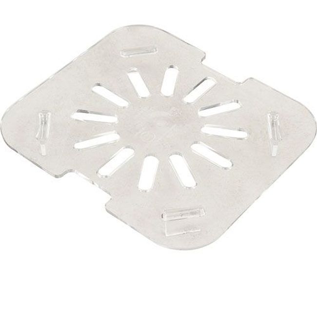 3068907 Storplus Clear Polycarbonate Sixth Size Food Pan Drain Grate Only, 4.75 X 4.25 X 0.5 in