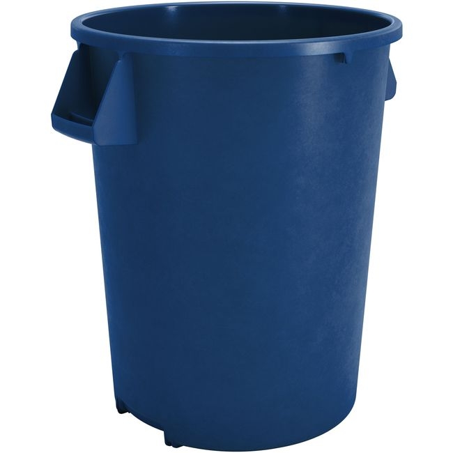 84103214 Bronco Polyethylene Blue Round Trash Can, 32 gal Capacity