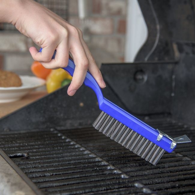 4067100 Sparta Blue Scratch Brush with Carbon Steel Bristles, 11.5 in Length