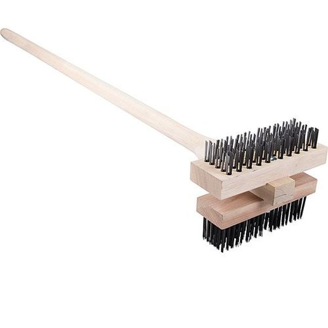4029400 Carbon Steel Double Broiler King Grill Brush with Handle, 48 in Length
