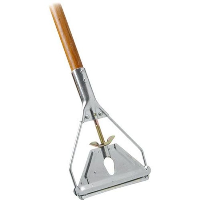4034000 Wood Mop Handle with Tan Metal Head, 63 in Length