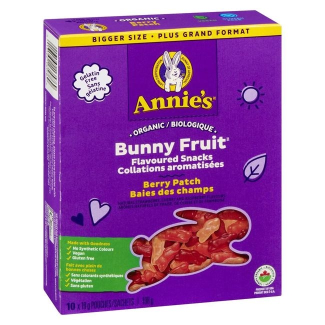 Organic Bunny Fruit Berry Patch Flavored Snacks