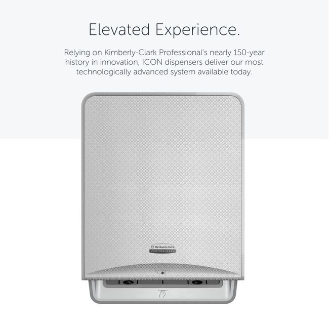ICON Automatic Hard Roll Towel Dispenser with Silver Mosaic Design Faceplate