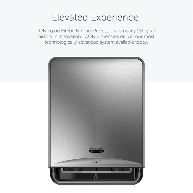ICON Stainless Steel Automatic Roll Towel Narrow Recessed Dispenser Housing without Trim Panel