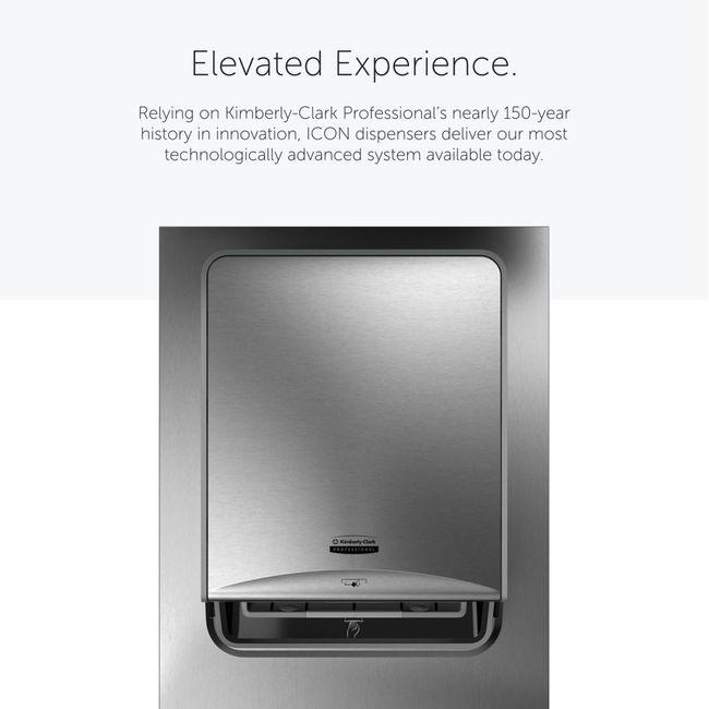 ICON Stainless Steel Automatic Roll Towel Recessed Dispenser Housing with Trim Panel