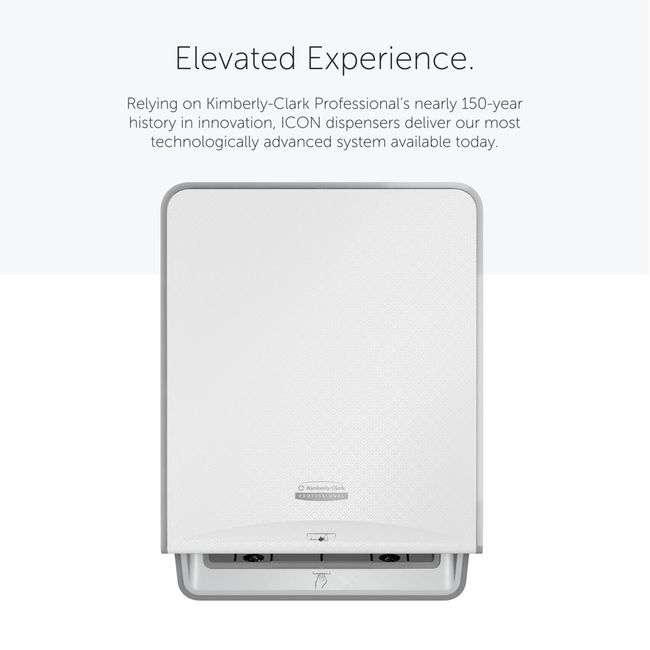 ICON Automatic Hard Roll Towel Dispenser with White Mosaic Design Faceplate