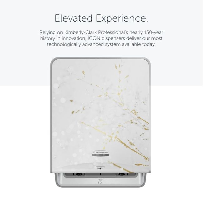 ICON Automatic Hard Roll Towel Dispenser with Cherry Blossom Design Faceplate