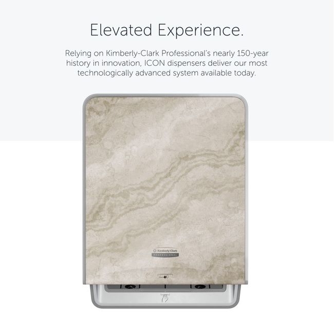 ICON Automatic Hard Roll Towel Dispenser with Warm Marble Design Faceplate