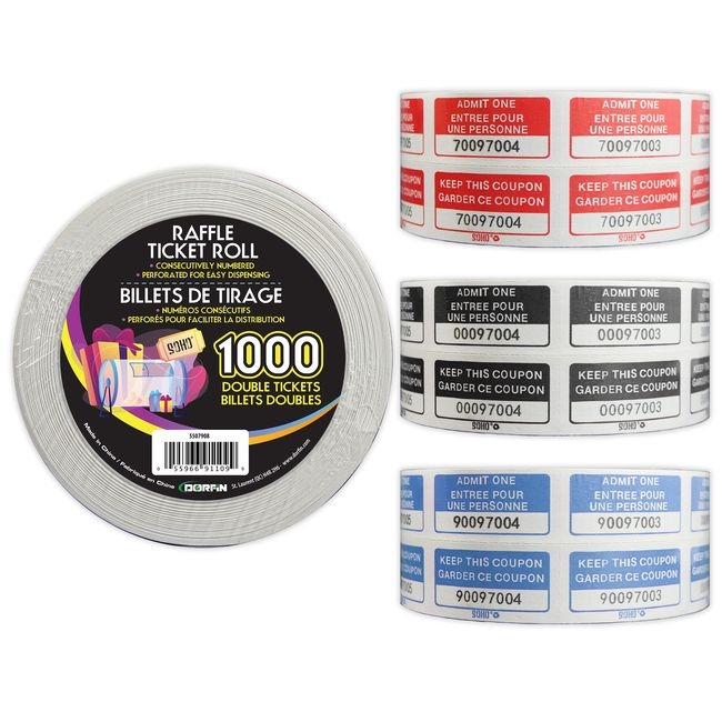 Admit One Raffle Ticket Roll