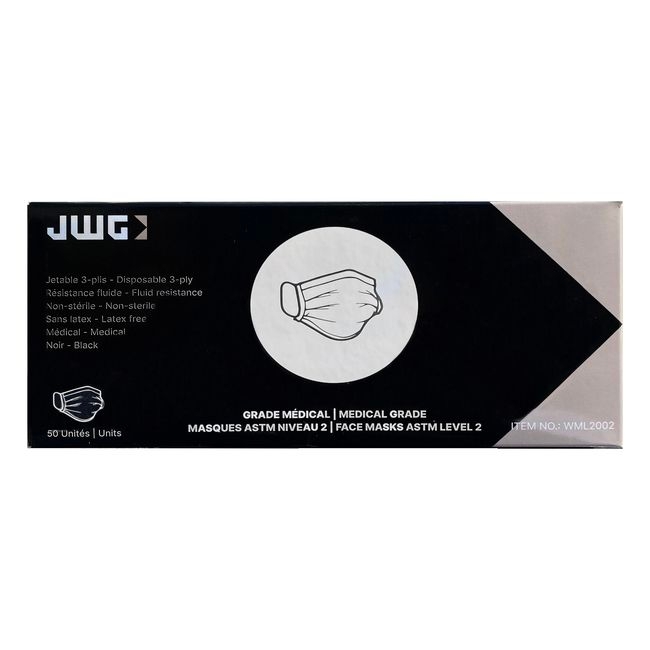 Medical Grade Black 3-Layer Disposable Face Masks