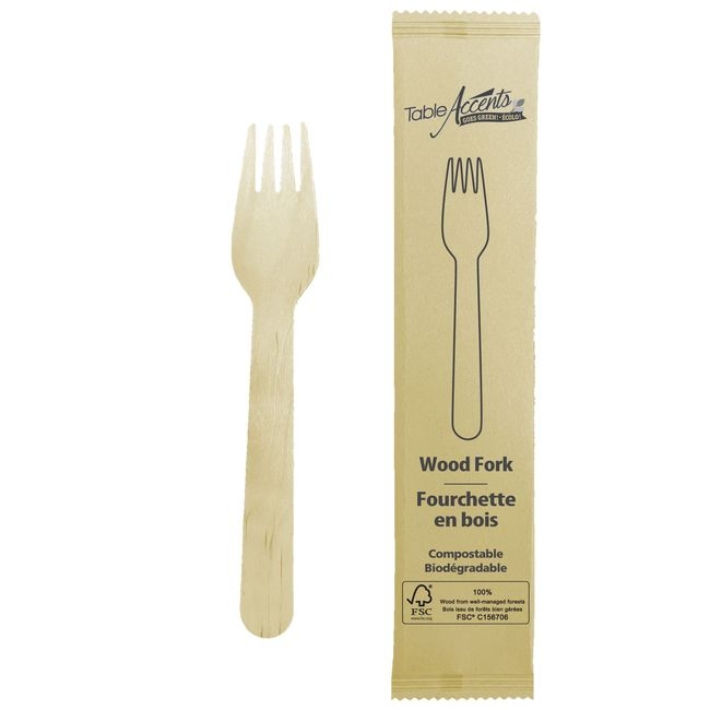 Individually Wrapped Birch Wood Soup Spoons