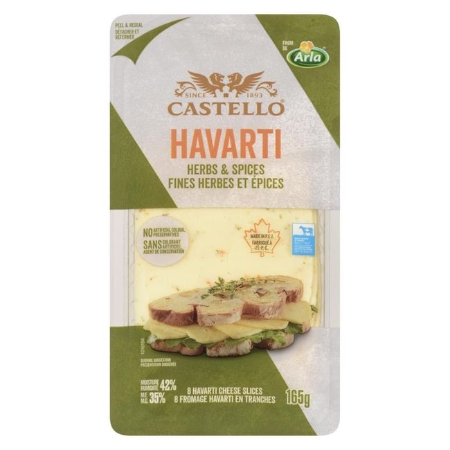 Sliced Herbs and Spices Havarti Cheese