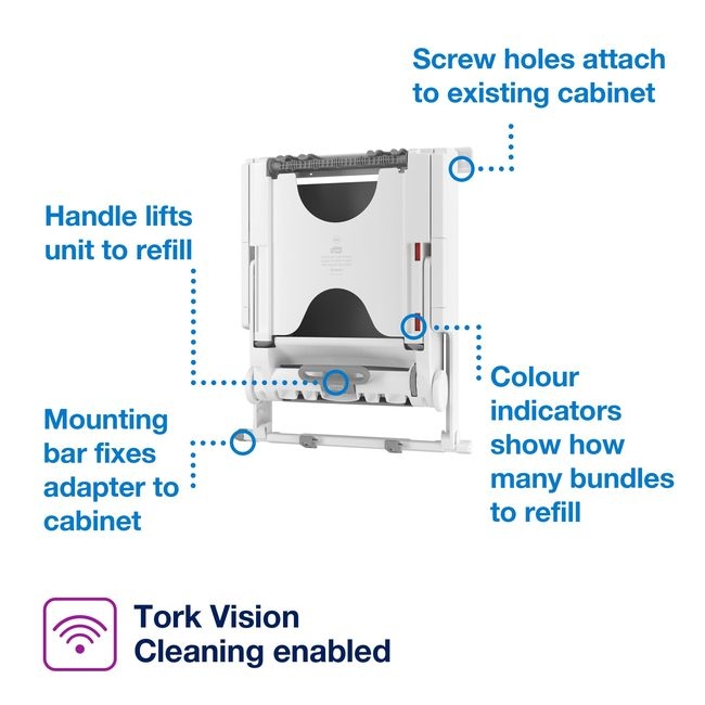 PeakServe Polyethylene H5 Small Recessed Cabinet Paper Hand Towel Adapter