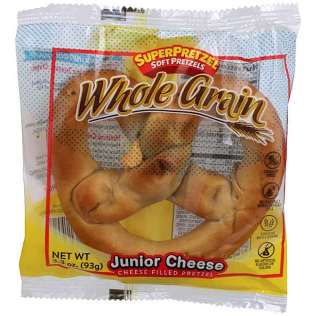Individually Wrapped 51 Percent Whole Grain Junior Cheese Pretzel