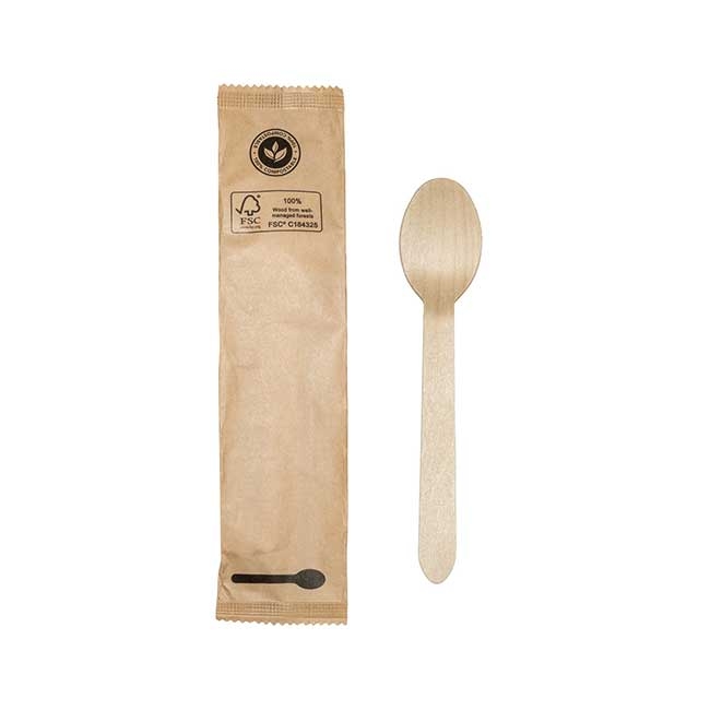 Individually Wrapped Wooden Spoon