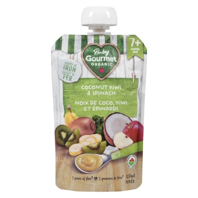 Organic Coconut Kiwi and Spinach Puree