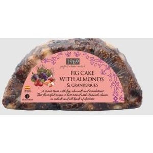 Half Moon Ground Fig Cake with Almonds and Cranberries