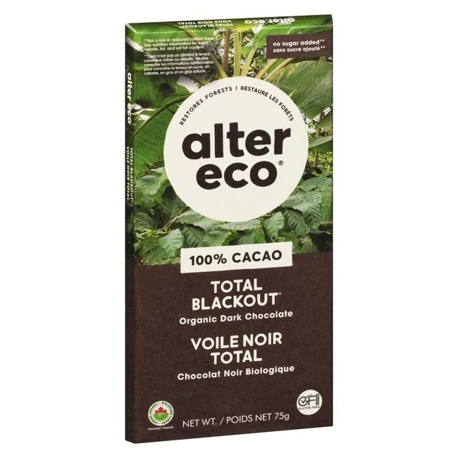 Total Blackout 100 Percent Cacao Dark Chocolate Bar