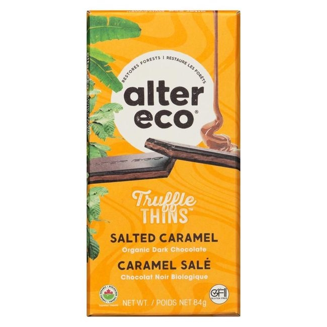Organic Salted Caramel Truffle Thins Dark Chocolate Bar