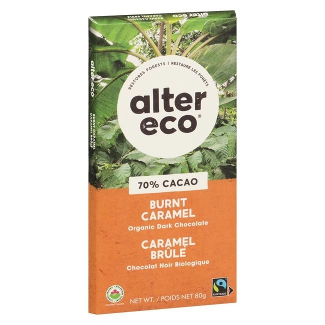 Organic Burnt Salted Caramel Dark Chocolate Bar