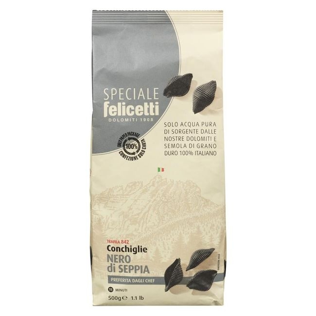 Durum Wheat Conchiglie with Cuttlefish Ink