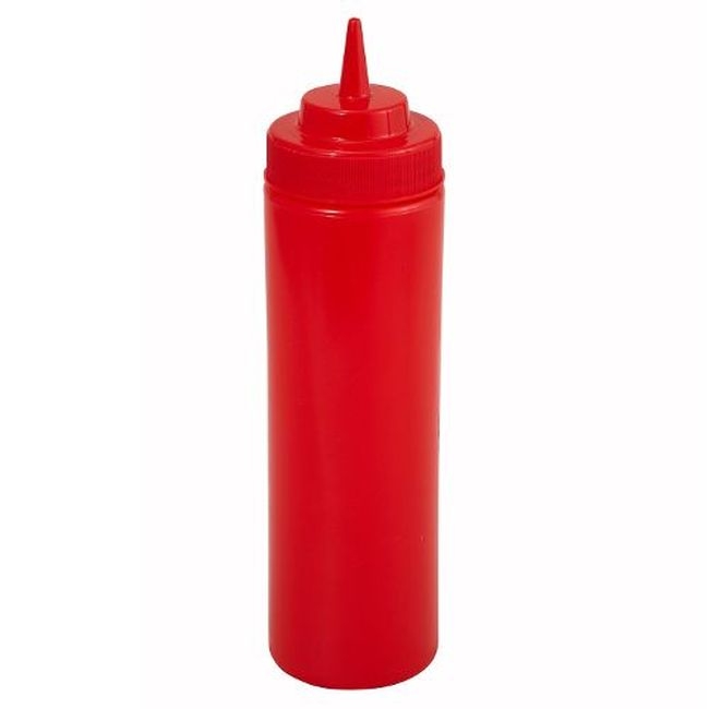 PSW-12R Plastic Red Wide-Mouth Squeeze Bottle
